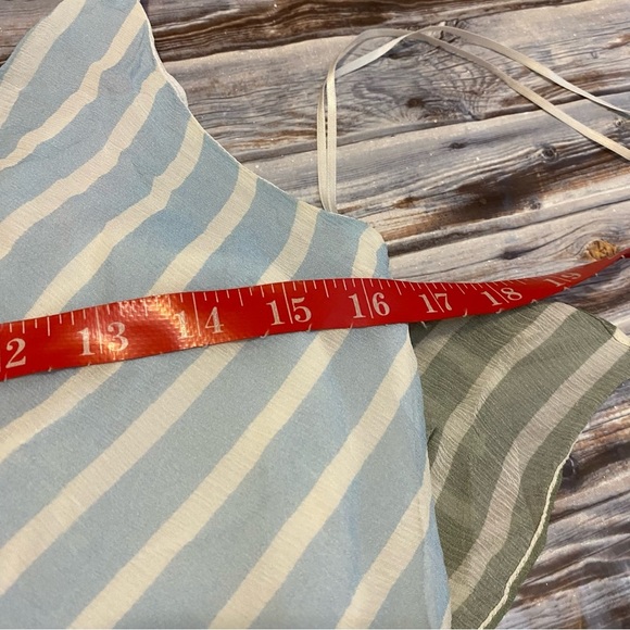 Tanya Taylor Goldie Striped Colorblock Patchwork V-Neck Handkerchief Midi Dress - Picture 14 of 14